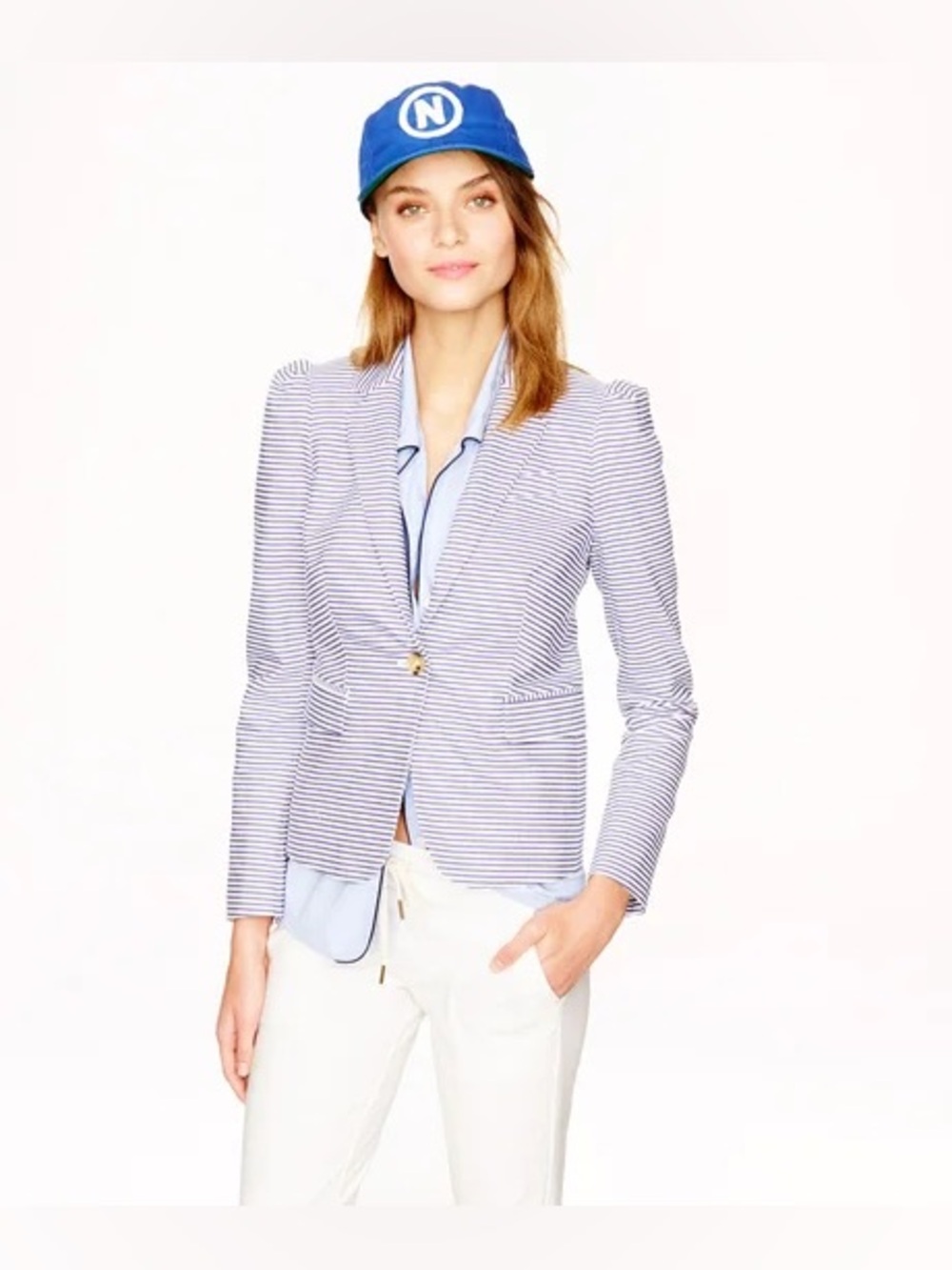 J crew puff sleeve‎ seersucker blazer
